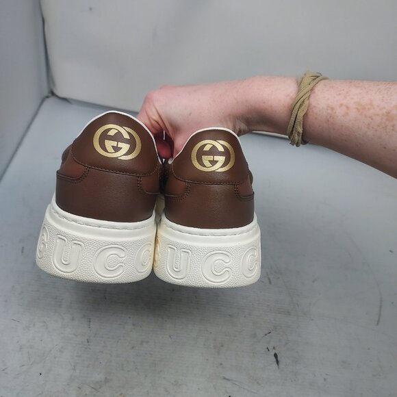 Gucci Brown Logo GG Supreme Low Top Mens Sneaker - Picture 8 of 11